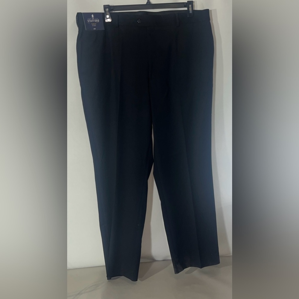 Stafford Men's Classic Black Dress Trousers